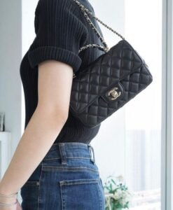 Branded  CH FLAP BLACK PREMIUM BAG WITH BOX EDDITION (ch-1124)