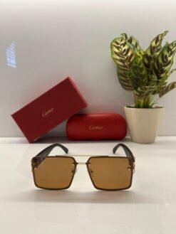 Branded Ctier Gold Brown Sunglasses EW
