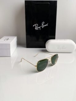 Branded Rb Gold Green Aviator Sunglasses Bt