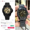 FOSSIL MEN BLACK SKELETON DIAL